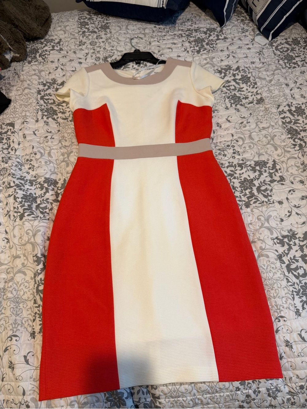 Studio One sheath dress red and white size 8 vgc